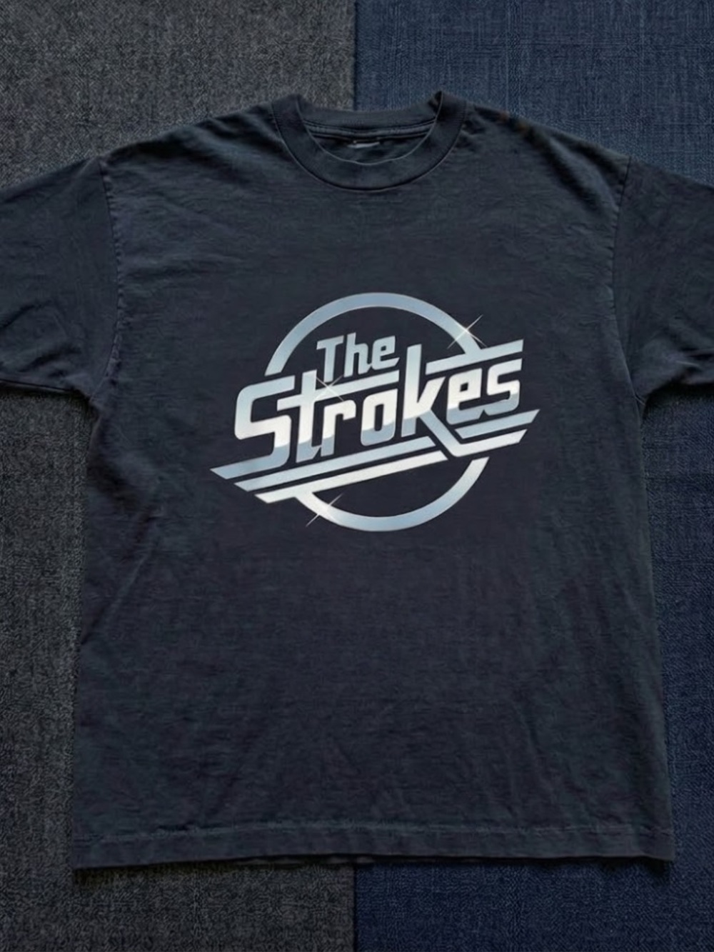 The Strokes Logo Black Crewneck T-Shirt - Men's Band Tee